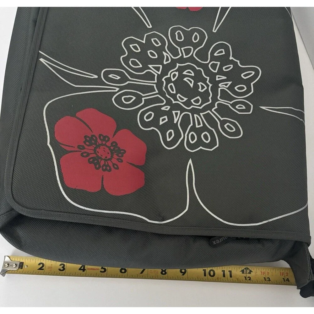 Laurex Messenger Bag Gray Floral 17